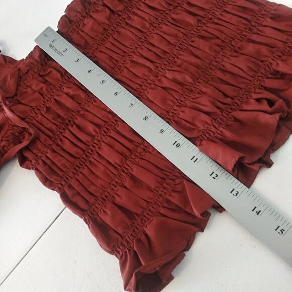 Milk & Honey women's size M rust colored long sleeve blouse - Picture 10 of 14